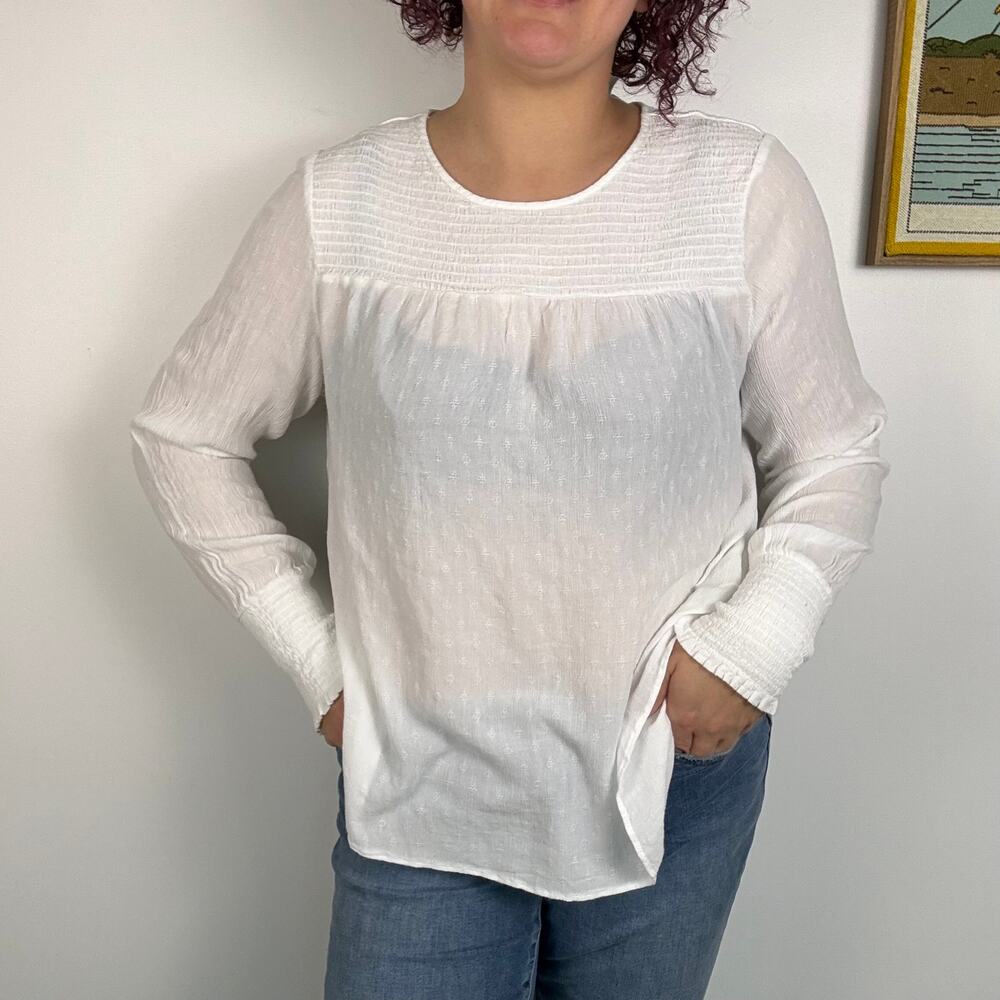 A MTL 1980 long sleeve white blouse 2X